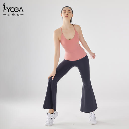 IYOGA艾瑜嘉瑜伽背心亲肤莱卡面料轻磨毛高弹紧身透气可拆卸胸垫细肩带B057 商品图4