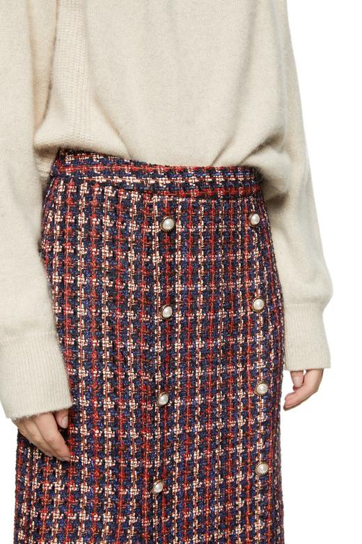 SUMMER & SAGE 小香风双排扣开衩半裙 8611 商品图3