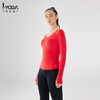 IYOGA瑜伽服V形美背长袖女紧身显瘦运动上衣亲肤轻磨毛莱卡CX023 商品缩略图3