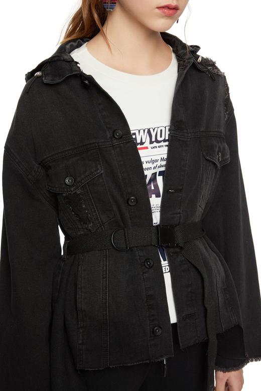 ELLA JADE 不规则连帽束腰外套 6235 商品图3