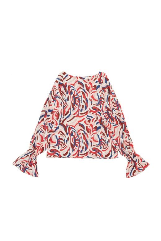 ACFN 喇叭袖印花露肩上衣 6025 商品图4