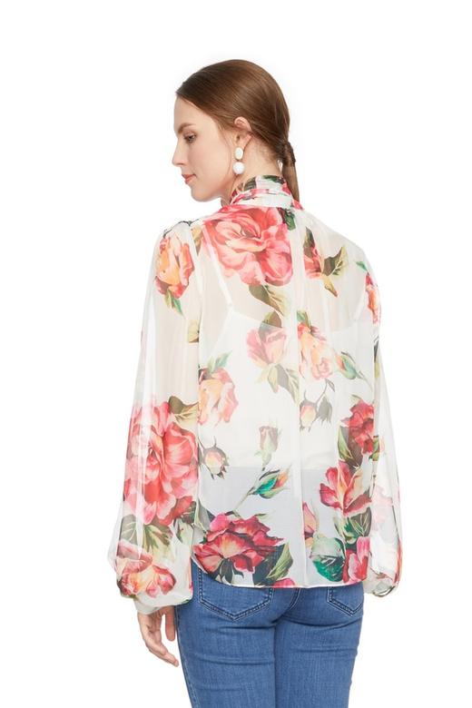 OCTAVIA 半透明印花系带衬衣 6181 商品图2