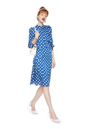 OCTAVIA 荷叶边饰波点连衣裙 6246