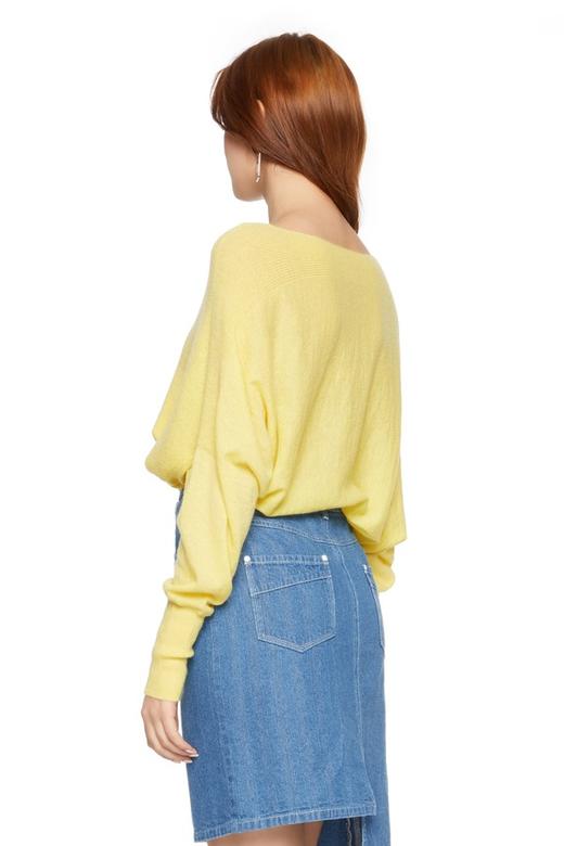 AVA 羊腿袖V领黄色毛衫 6123 商品图2
