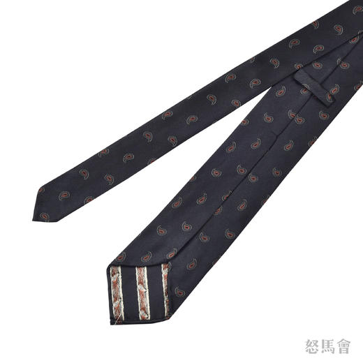 黑色腰果花蚕丝手工领带 商品图2