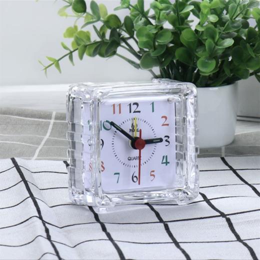 PEARL明珠星钟表创意静音小闹钟便携小巧迷你mini夜光灯闹表白底1个 商品图2