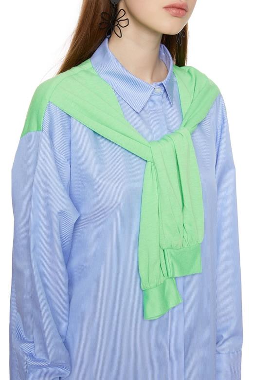 SUMMER & SAGE 披肩造型拼色衬衫裙 6040 商品图3