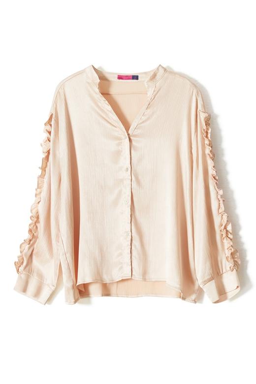 AVA 木耳边饰缎面衬衣 6206 商品图4