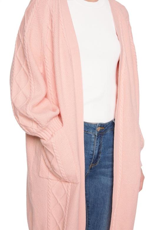 AVA 粉色V领毛衣开衫 6241 商品图3