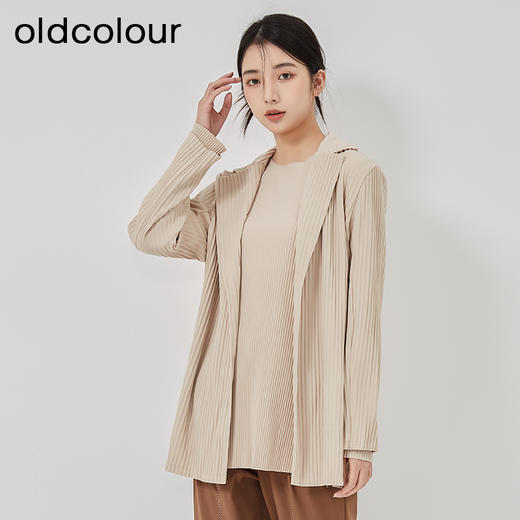 oldcolour2023春季新款休闲通勤褶皱宽松薄款西装外套女O12042245 商品图3
