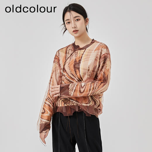 oldcolour2023春季新款纯棉宽松流苏套头针织衫上衣女O11052155 商品图2