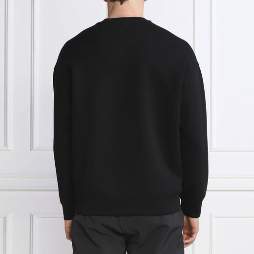 EMPORIO ARMANI 阿玛尼 男士棉质徽标印花圆领长袖卫衣 黑色 3R1MDD 1JHSZ 0999 商品图1