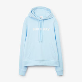BURBERRY 巴宝莉 女士字母徽标印花棉质连帽卫衣 浅蓝色 8063579 A1397