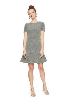 NECESSARY OBJECTS 荷叶摆灰色连衣裙 6107