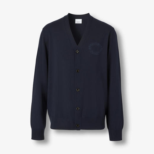 BURBERRY 巴宝莉 男士橡树叶徽章刺绣羊毛开衫 蓝色 8063637 B3590 商品图0