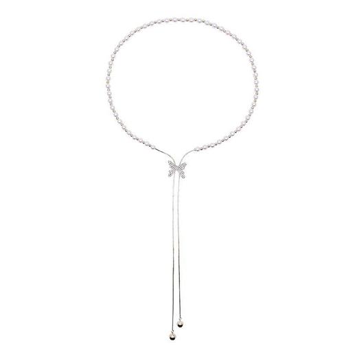 PD-X880蝴蝶珍珠项链可调节流苏吊坠锁骨链 商品图4