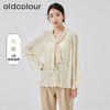 oldcolour2023春季新款法式小众高级褶皱飘带长袖衬衫女O12013226 商品缩略图0