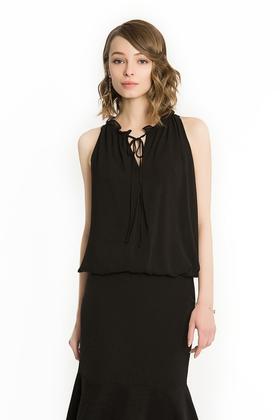 MAX STUDIO 黑色雪纺背心 665