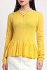 BONNIE ALEX 亮黄色荷叶摆针织衫 1360 商品缩略图3