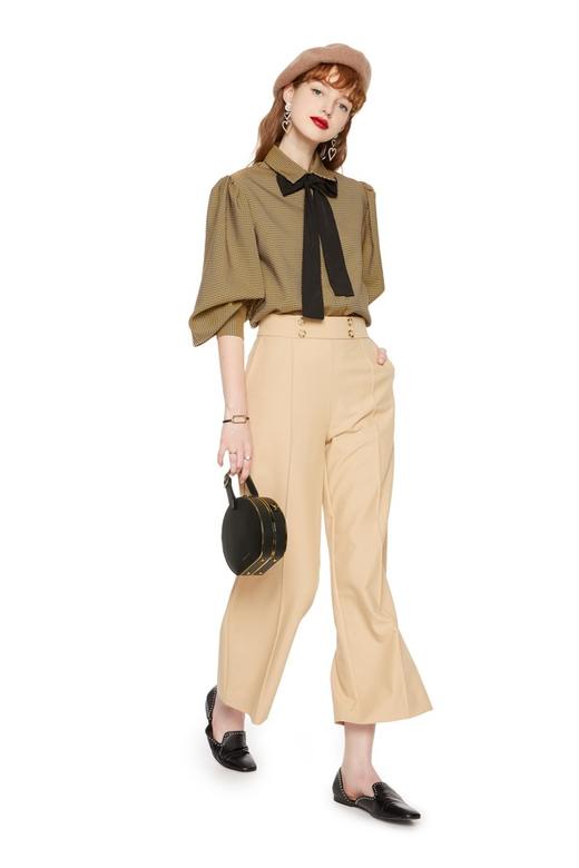 LNNNS 米黄色高腰阔腿裤 6090 商品图1