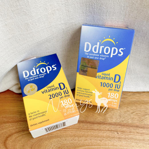 维生素D3 15天以上【成长必备 补钙】 D3滴剂 蓝瓶400IU/紫瓶600IU  加拿大Ddrops滴卓思 商品图4