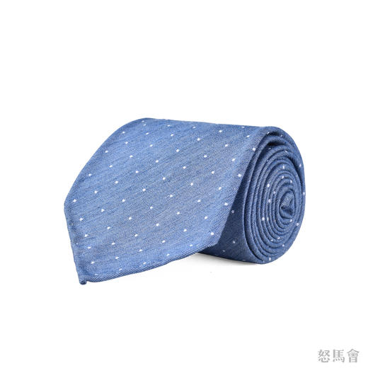 牛仔蓝色波点蚕丝手工领带 商品图0