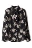 ANSUABEL 黑色半透印花系带上衣 8906 商品缩略图4