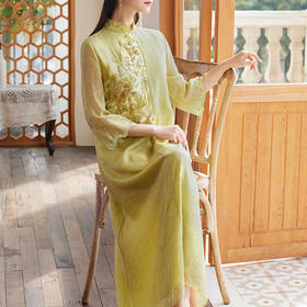 复古重工刺绣，民族中国风连衣裙OG-6038