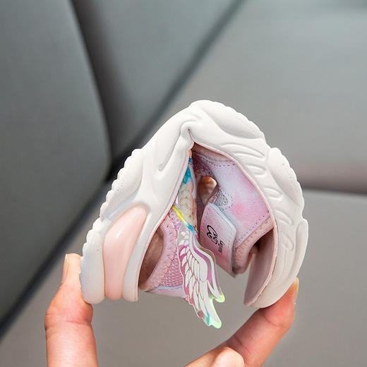 儿童女孩凉鞋卡通露趾小女孩运动沙滩魔术贴夏季鞋子聚氨酯公主鞋 商品图3