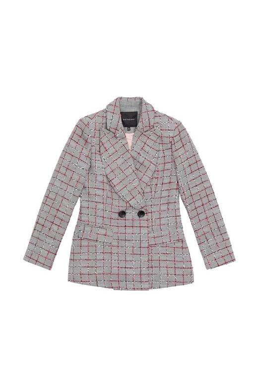 DOTACOKO 流苏饰格纹西装外套 5883 商品图4