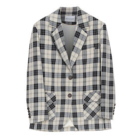 学院风格纹西服