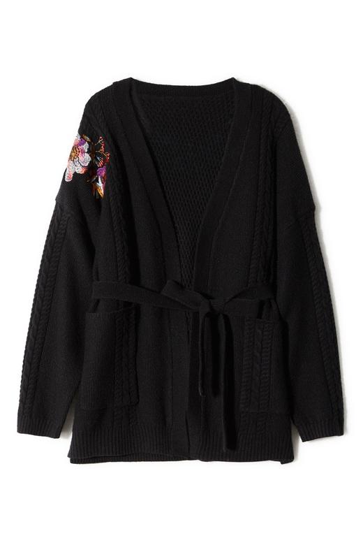 ANSUABEL 古典刺绣束腰针织开衫 8901 商品图4