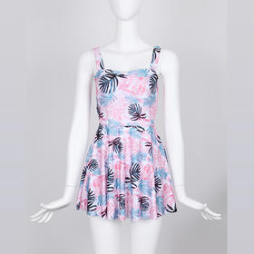 都市丽人泳布印花一体式泳衣泳衣LS31A5