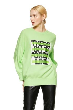 BASIC HOUSE 黄绿色字母针织卫衣 8715