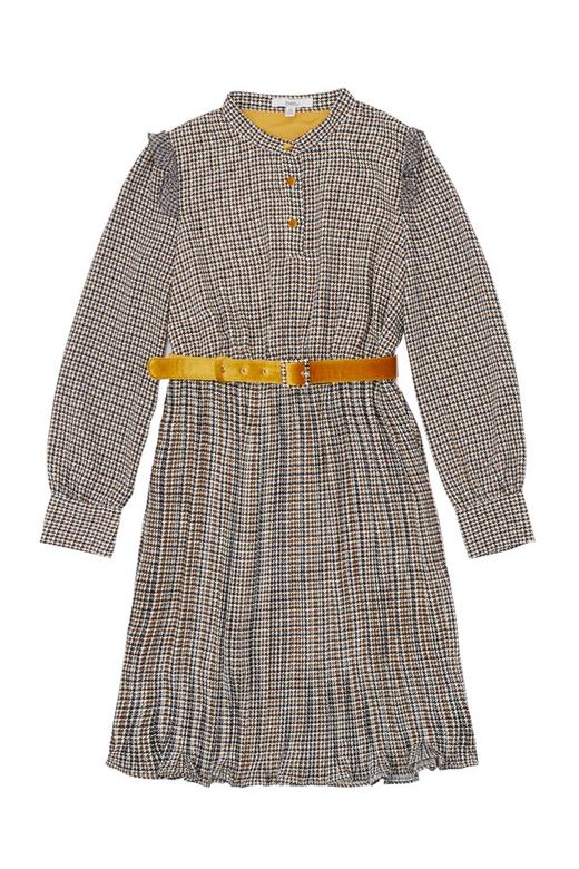Betu百图 拼色千鸟格束腰连衣裙 5248 商品图4