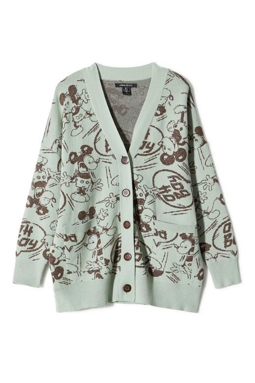 URBAN REVIVO 蓝绿色卡通图案毛衣开衫 8811 商品图4