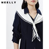 NEELLY纳俪商场同款学院海军领连衣裙女七分袖气质收腰中长款裙子N23031Y0115270602 商品缩略图2