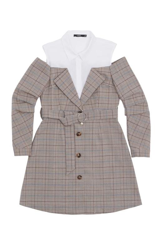 Y.SING衣香丽影 挖肩拼接束腰连衣裙 5935 商品图4