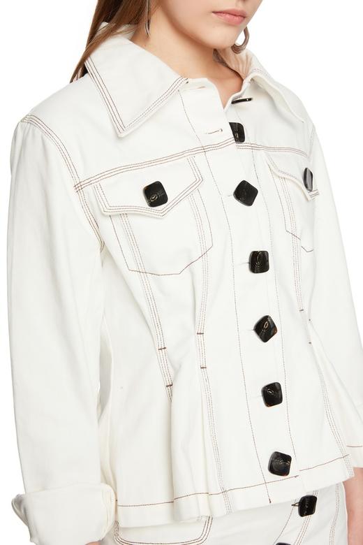 AVA 纽扣装饰白色外套 5941 商品图2