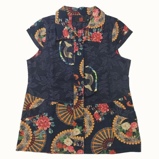 B7360妈妈装春秋薄款马甲中老年女装短款外套老年人坎肩民族风大码背心 商品图6