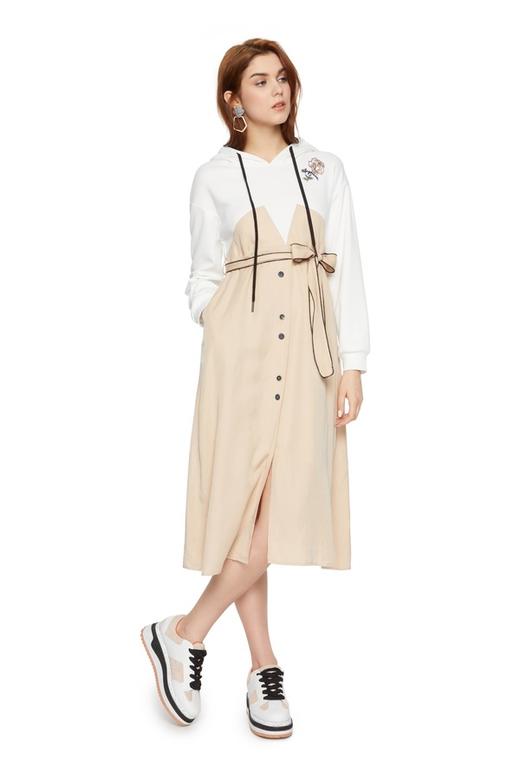 TT.COLOR 绣花拼接束腰连衣裙 5021 商品图0