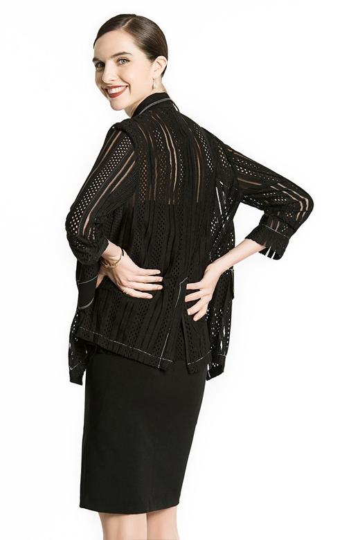 ROSEHOO 摩登感黑色镂空外套 1145 商品图2