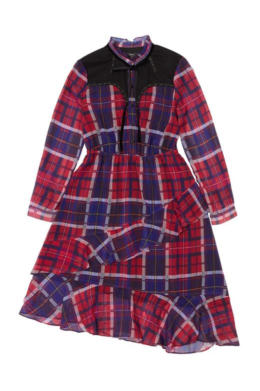 Betu百图 荷叶摆格纹连衣裙 5244 商品图4