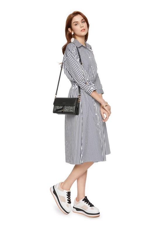SUMMER & SAGE 竖条纹束腰衬衫裙 5913 商品图3