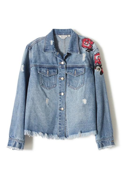 SIEGO 花朵图案磨边牛仔外套 5204 商品图4