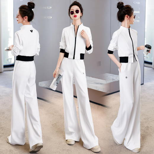 气质女神范休闲套装，减龄阔腿裤两件套套装HR-KJFA211-5-ZY 商品图2