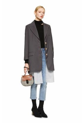 Kai & Kiera 条纹衬衣拼接西装外套 8905