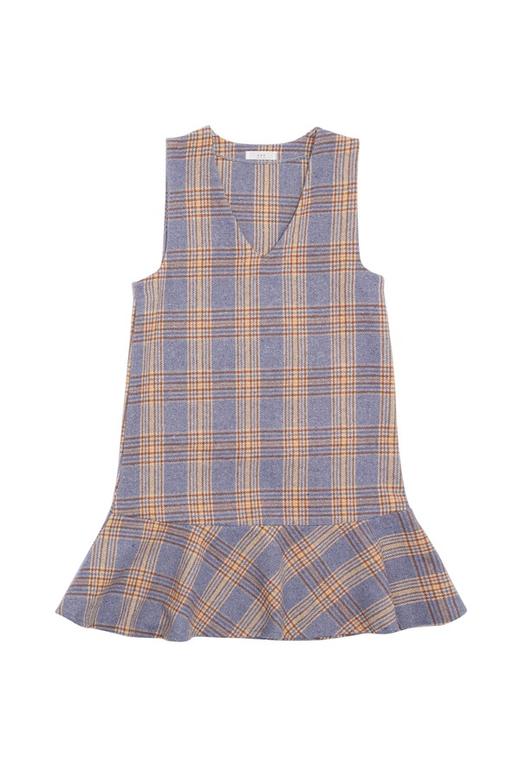 NOIR 荷叶摆格纹背心裙 5844 商品图4