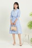 SUMMER & SAGE 蓝色条纹束腰衬衫裙 5915 商品缩略图0