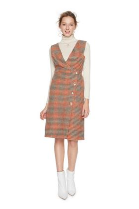 NOIR 千鸟格混色背带裙 5834